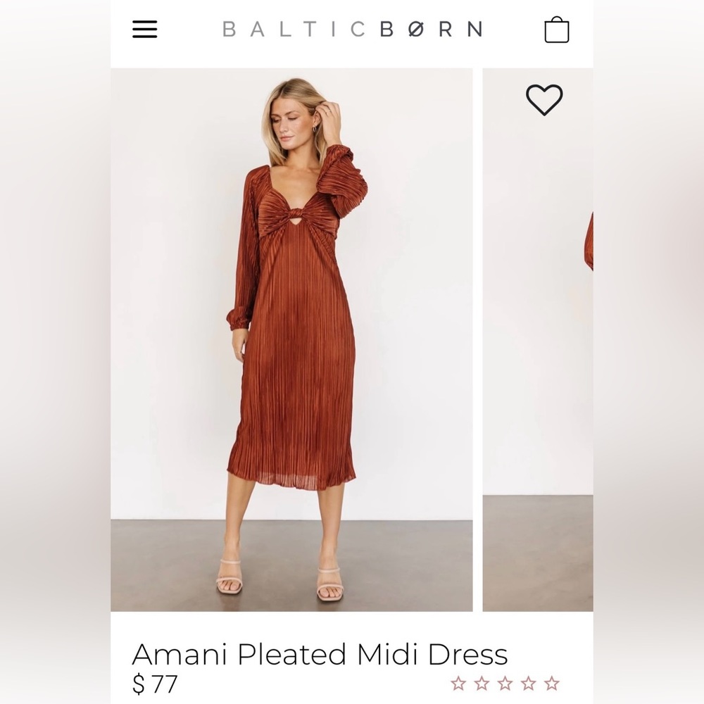 NWT!!! PLEATED MIDI DRESS